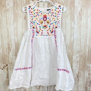5/6 YEAR GIRLS summer dress in white cotton